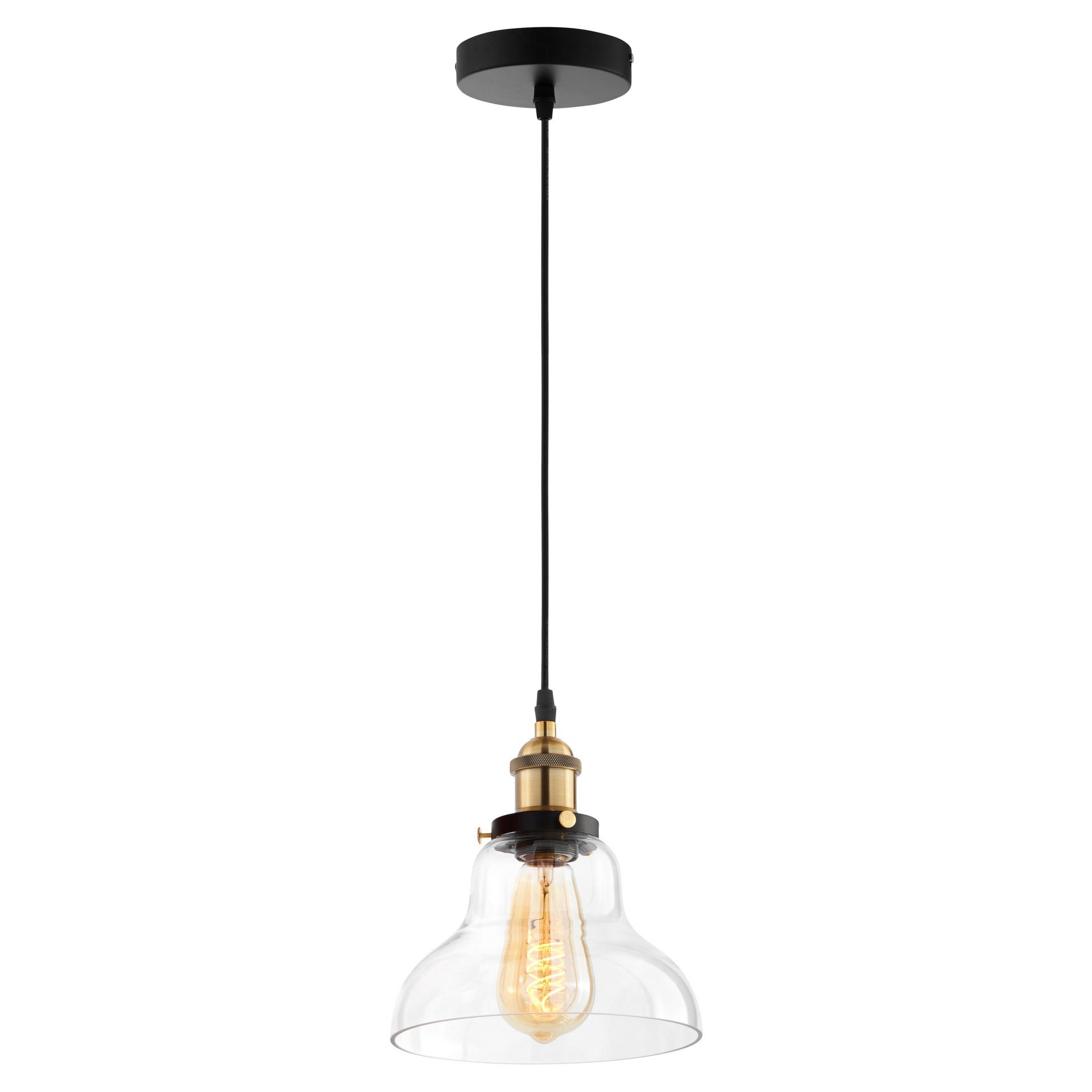 Prozirna visilica, loft industrijska viseća lampa, stakleno sjenilo, retro stil - ZUBI - Lumina Deco slika 2
