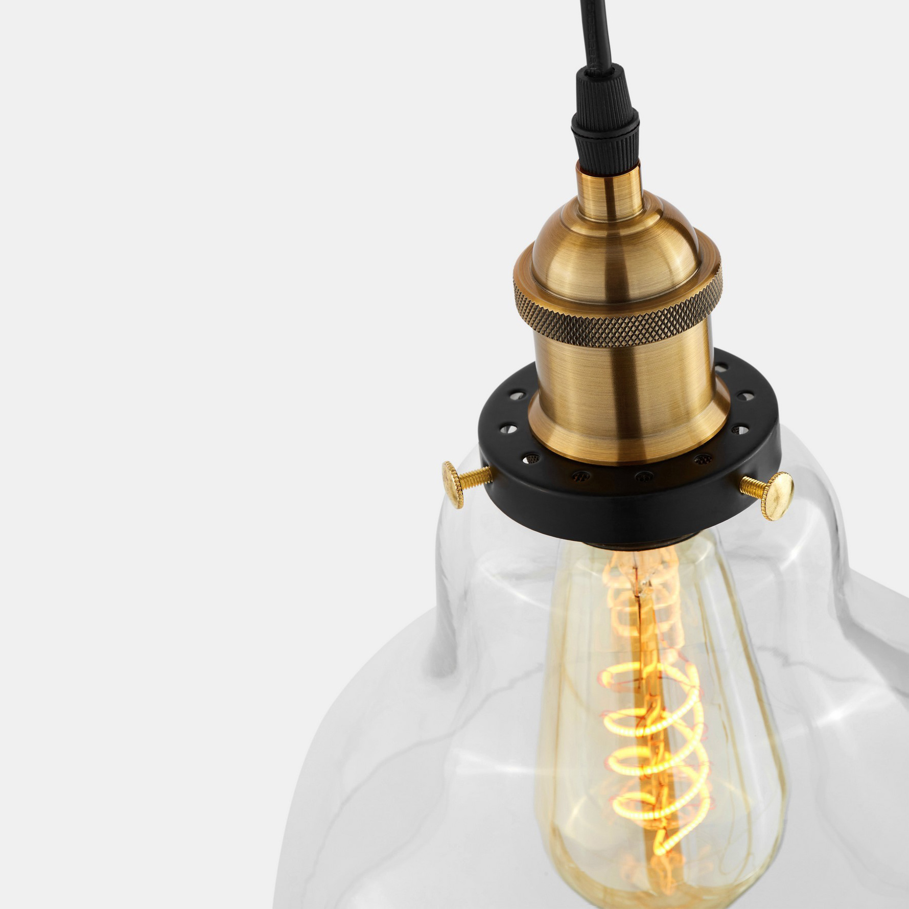 Prozirna visilica, loft industrijska viseća lampa, stakleno sjenilo, retro stil - ZUBI - Lumina Deco slika 4