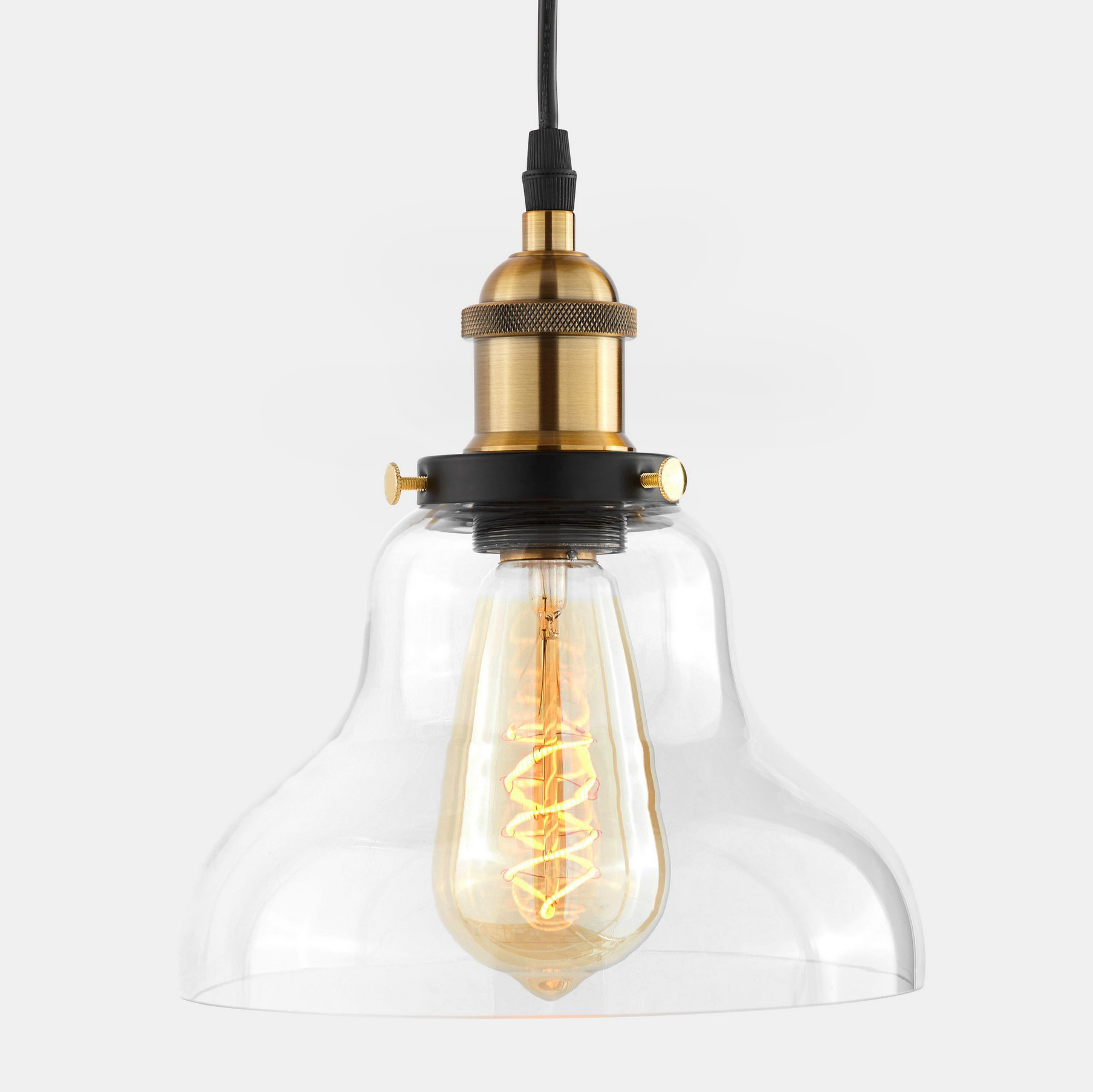 Prozirna visilica, loft industrijska viseća lampa, stakleno sjenilo, retro stil - ZUBI - Lumina Deco slika 3
