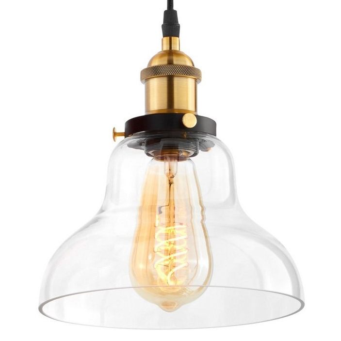 Prozirna visilica, loft industrijska viseća lampa, stakleno sjenilo, retro stil - ZUBI - Lumina Deco slika 1