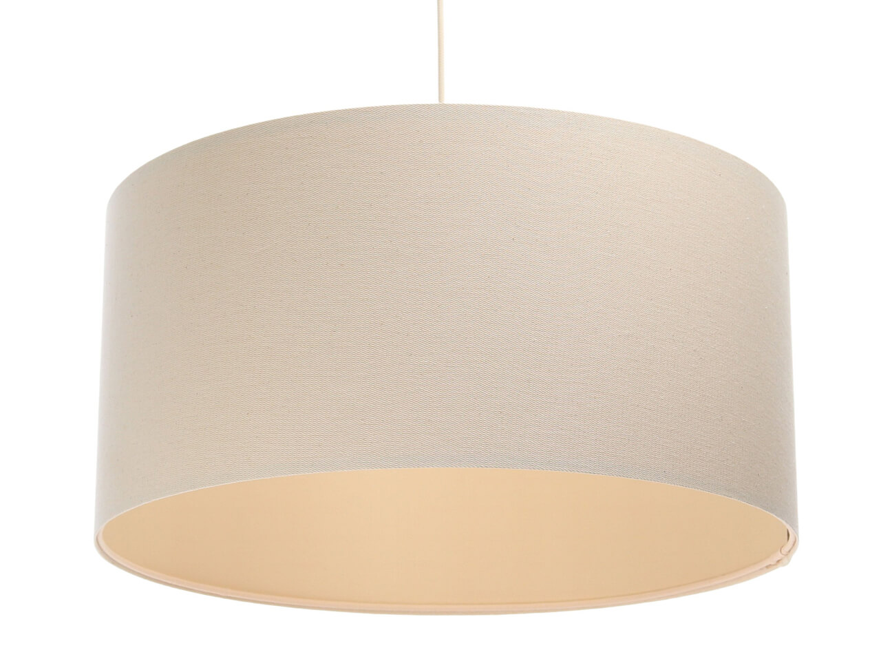 Krem viseća lampa s cilindričnim lanenim abažurom - BOHO - BPS Koncept slika 1