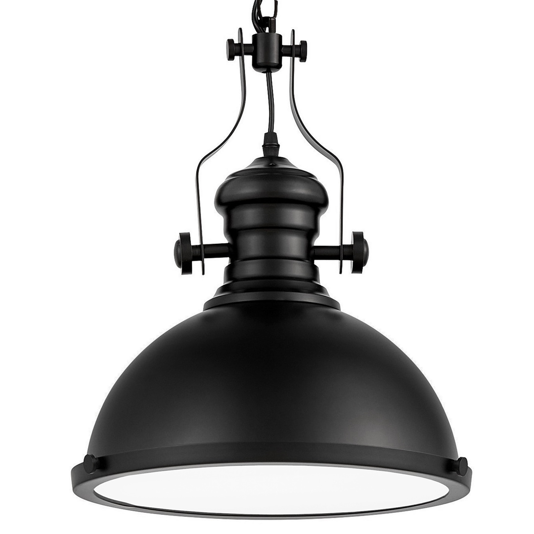 Crna industrijska visilica, retro vintage metalna viseća lampa - ELIGIO - Lumina Deco slika 1