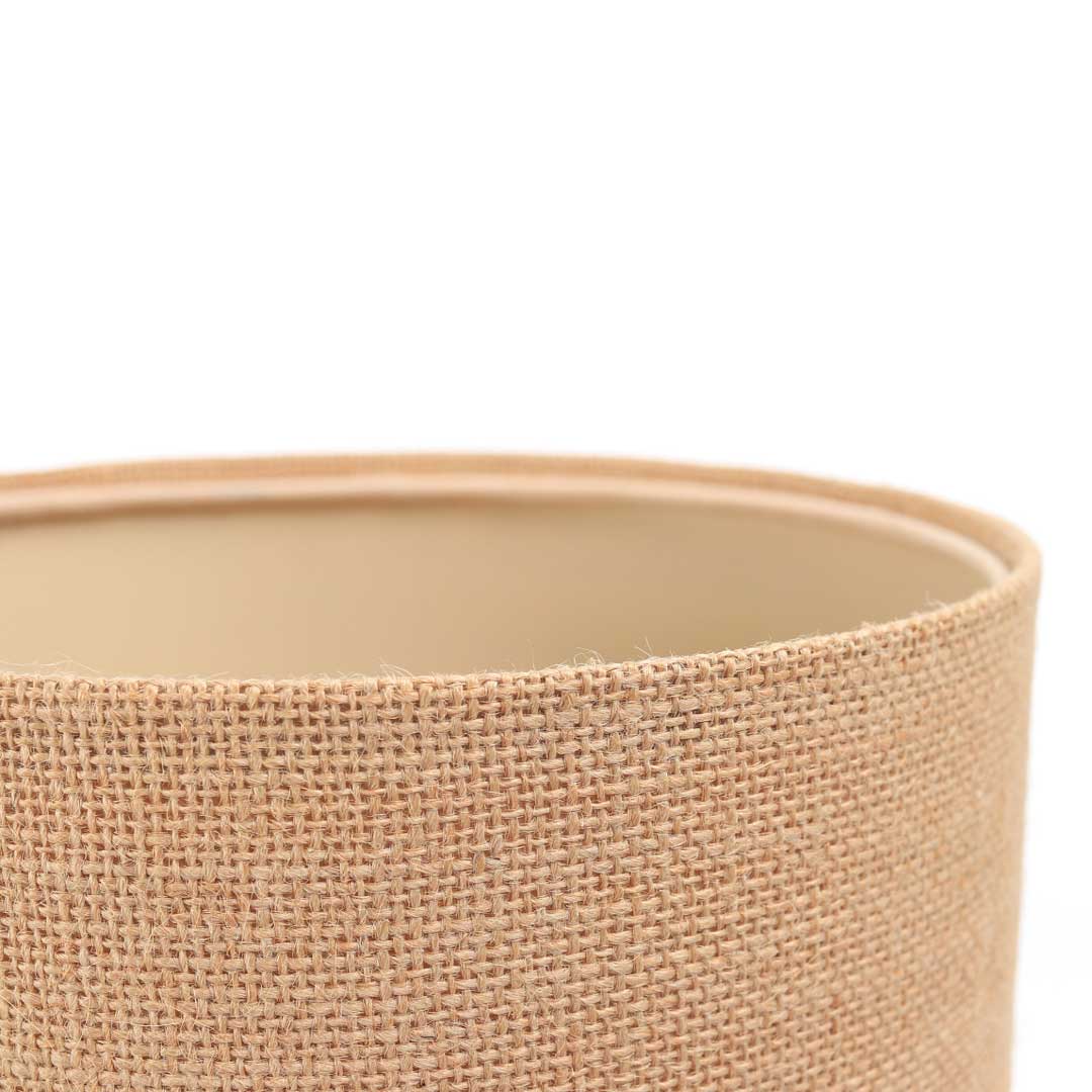 Bež noćna lampa cilindričnog oblika s BOHO abažurom od jute - BPS Koncept slika 4