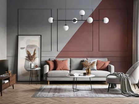 Crni luster, kuglice, viseća svjetiljka, horizontalna greda, dvije okrugle stropne rozete - FINO