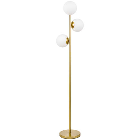 Elegancka mosiężna lampa podłogowa FREDICA W3 szklane kule klosze