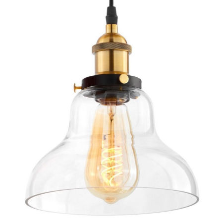 Prozirna visilica, loft industrijska viseća lampa, stakleno sjenilo, retro stil - ZUBI