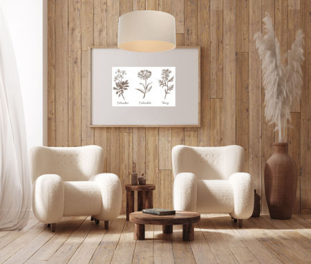 Krem viseća lampa s cilindričnim lanenim abažurom - BOHO