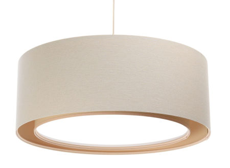 Krem viseća lampa, visilica krem boje sa okruglim abažurima od lanene tkanine BOHO + difuzor - VIVIENNE