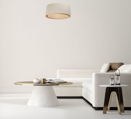 Viseća svjetiljka, visilica krem boje s cilindričnim lanenim abažurom BOHO - VIVIENNE