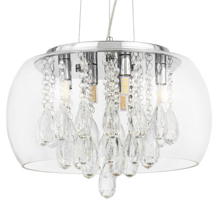 Szklana kryształowa lampa wisząca TOSSO przezroczysta nowoczesna