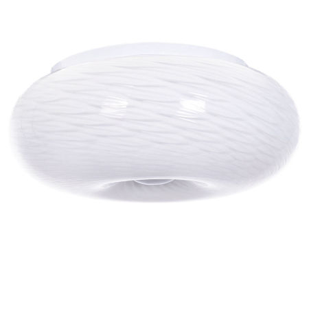 Plafon, lampa sufitowa EVIANTE biała, oprawa szklana, okrągła, we wzorki