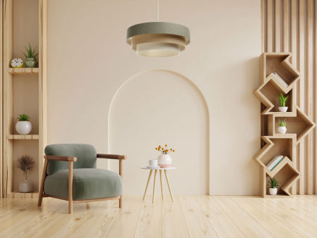 Visilica u maslinasto-bež-krem boji s kaskadnim sjenilom od lana i jute - BOHO ELLEGANT