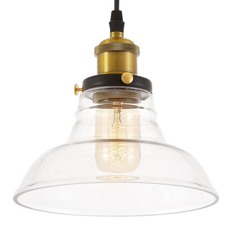 Przezroczysta lampa wisząca industrialna, szklana, loftowa - BAO